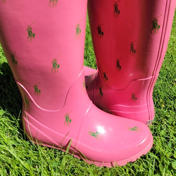 Ralph Lauren pink Perla rainboots Wmn 6B - Picture 11 of 12